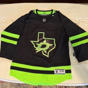 Dallas Stars NHL Black & Neon Green Hockey Jersey - L/XL